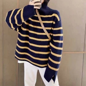 셀린느 CELINE 2020 SS 스트라이프 터들넥 여성 니트 커스텀급