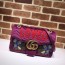 구찌 GUCCI 2020 GG 플라워 자수 벨벳 퍼플 숄더백 443496 커스텀급