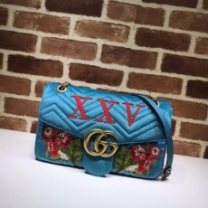 구찌 GUCCI 2020 GG 플라워 자수 벨벳 민트 숄더백 443496 커스텀급