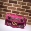 구찌 GUCCI 2020 GG 진주 자수 벨벳 핫핑크 숄더백 443496 커스텀급