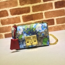 구찌 GUCCI 2020 플라워 프린팅 패드락 체인 숄더백 409487 커스텀급