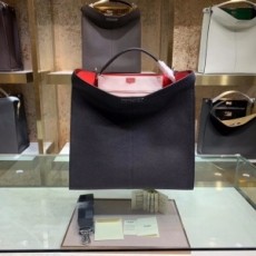 펜디 FENDI 2020 피카부 금속버클 레더 블랙 라지 토트백 커스텀급