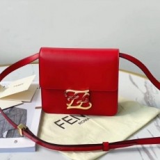 펜디 FENDI 2020 F로고 금속버클 레더 레드 크로스백 커스텀급
