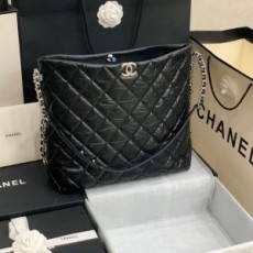 샤넬 CHANEL 2020 카프스킨 빈티지 퀄팅 블랙 체인 숄더백 91977 커스텀급