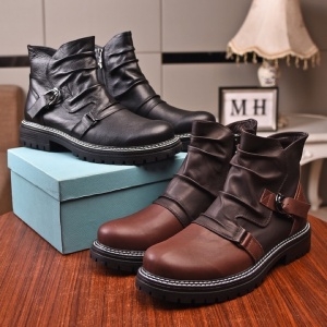 프라다 PRADA 2020 투톤 벨트버클 하이탑 남성 슈즈 커스텀급