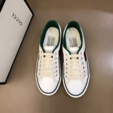 구찌 GUCCI 2021 캔버스 화이트 삼선 커플 슈즈 커스텀급