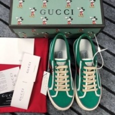 구찌 GUCCI 2021 캔버스 그린 삼선 커플 슈즈 커스텀급