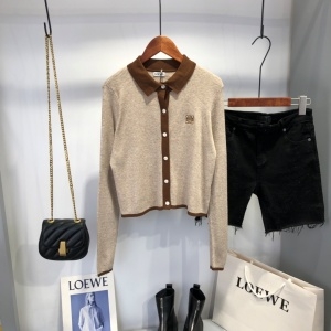 로에베 LOEWE 2021 카라 투톤 여성 니트 가디건 커스텀급