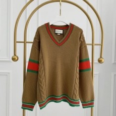 구찌 GUCCI 2021 삼선 브이넥 여성 니트 상의 커스텀급