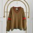 구찌 GUCCI 2021 삼선 브이넥 여성 니트 상의 커스텀급