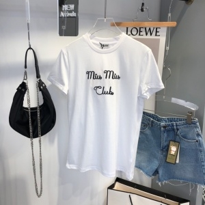 미우미우 MIUMIU 2021 로고 자수 여성 반팔티 커스텀급