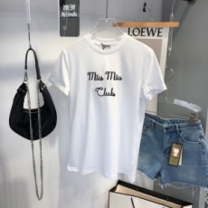 미우미우 MIUMIU 2021 로고 자수 여성 반팔티 커스텀급