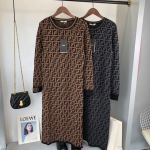 펜디 FENDI 2021 F로고 여성 니트 긴팔 원피스 커스텀급