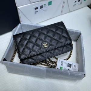 샤넬 CHANEL 2021 SS 캐비어 WOC 블랙 체인 클러치백 미러급