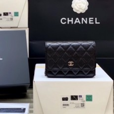 샤넬 CHANEL 2021 SS 캐비어 WOC 블랙 실버 체인 클러치백 미러급