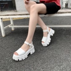 프라다 PRADA 2021 SS 금속버클 레더 여성 샌들 커스텀급