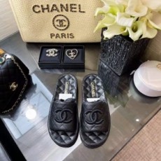 샤넬 CHANEL 2021 SS 로고 자수 퀄팅 여성 슬리퍼 샌들 커스텀급