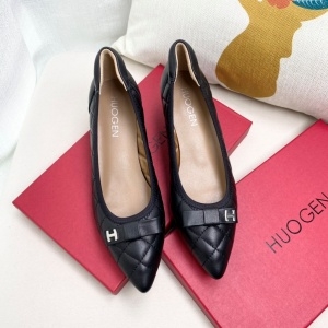 호건 HUOGEN 2021 SS 기하 금속버클 여성 구두 커스텀급