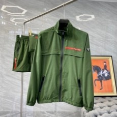 프라다 PRADA 2021 SS 바람막이 점퍼 반바지 남성 세트 커스텀급