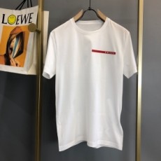 프라다 PRADA 2021 SS 띠로고 라운드넥 남성 반팔티 커스텀급