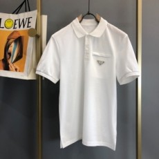 프라다 PRADA 2021 SS 삼각로고 카라 남성 반팔티 커스텀급