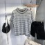 펜디 FENDI 2021 SS 스트라이프 여성 니트 반팔티 커스텀급