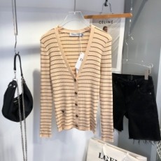 디올 DIOR 2021 SS 스트라이프 자수로고 여성 니트 가디건 커스텀급