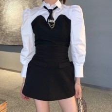 디올 DIOR 2021 SS 복고풍 카라 여성 블라우스 커스텀급