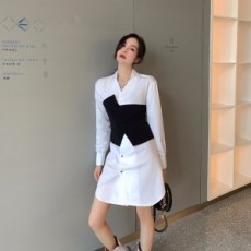 알렉산더왕 ALEXANDERWANG 2021 SS 투톤 카라 여성 원피스 커스텀급