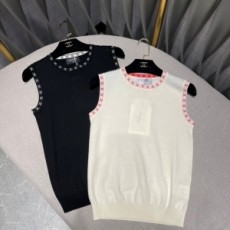 샤넬 CHANEL 2021 SS CC로고 포켓 여성 니트 조끼 커스텀급
