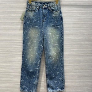 발렌시아가 BALENCIAGA 2021 SS 스티치 로고 여성 청바지 커스텀급