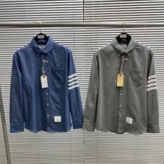 톰브라운 THOM BROWNE 2021 SS 스트라이프 포켓 남여공용 카라 셔츠 커스텀급