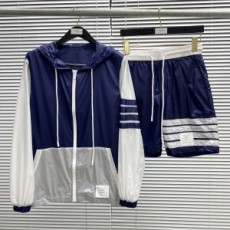 톰브라운 THOM BROWNE 2021 SS 후드 투톤 남여공용 점퍼 반바지 세트 커스텀급