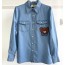 구찌 GUCCI 2021 SS 곰돌이 카라 여성 청셔츠 커스텀급