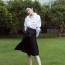 프라다 PRADA 2021 SS 삼각패치 퍼프소매 여성 블라우스 커스텀급