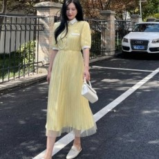 셀린느 CELINE 2021 SS 퍼프소매 카라 여성 원피스 커스텀급