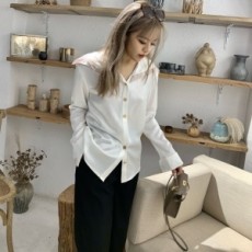 샤넬 CHANEL 2021 SS 라인 카라 여성 블라우스 커스텀급