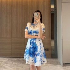 발렌티노 VALENTINO 2021 SS 플라워 시스루 여성 원피스 커스텀급