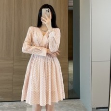 디올 DIOR 2021 SS 땡땡이 주름 여성 원피스 커스텀급