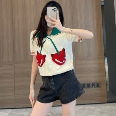 디올 DIOR 2021 SS 캐릭터 카라 진주 여성 반팔티 커스텀급