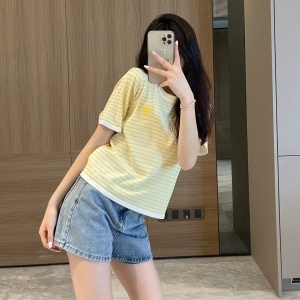 로에베 LOEWE 2021 SS 스트라이프 여성 반팔티 커스텀급