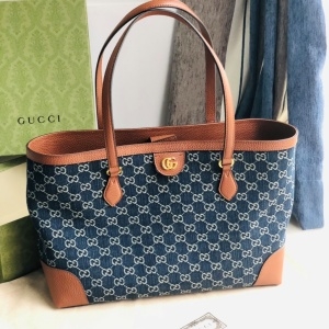 구찌 GUCCI 2021 SS 오피디아 데님 미듐 쇼퍼백 631685 커스텀급