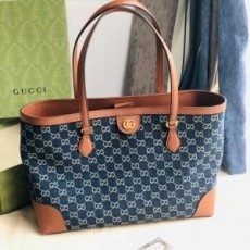 구찌 GUCCI 2021 SS 오피디아 데님 미듐 쇼퍼백 631685 커스텀급