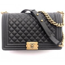 샤넬 CHANEL 2021 SS 캐비어 보이백 뉴라지 67086 블랙 커스텀급