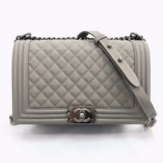 샤넬 CHANEL 2021 SS 캐비어 보이백 뉴라지 67086 그레이 커스텀급
