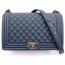 샤넬 CHANEL 2021 SS 캐비어 보이백 뉴라지 67086 네이비 커스텀급