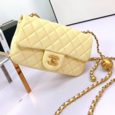 샤넬 CHANEL 2021 SS 골드백 쁘띠삭 클래식백 옐로우 AS1787 커스텀급