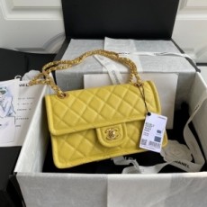 샤넬 CHANEL 2021 SS 스위트 클래식 미듐 플랩백 옐로우 AS2357 커스텀급