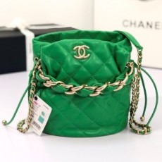 샤넬 CHANEL 2021 SS 드로우스트링 버킷백 그린 AS2425 커스텀급