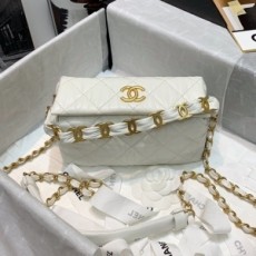 샤넬 CHANEL 2021 SS 램스킨 스몰 체인 호보백 화이트 AS2479 커스텀급